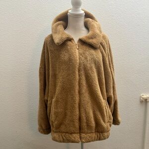 Tan camel brown Fuzzy jacket